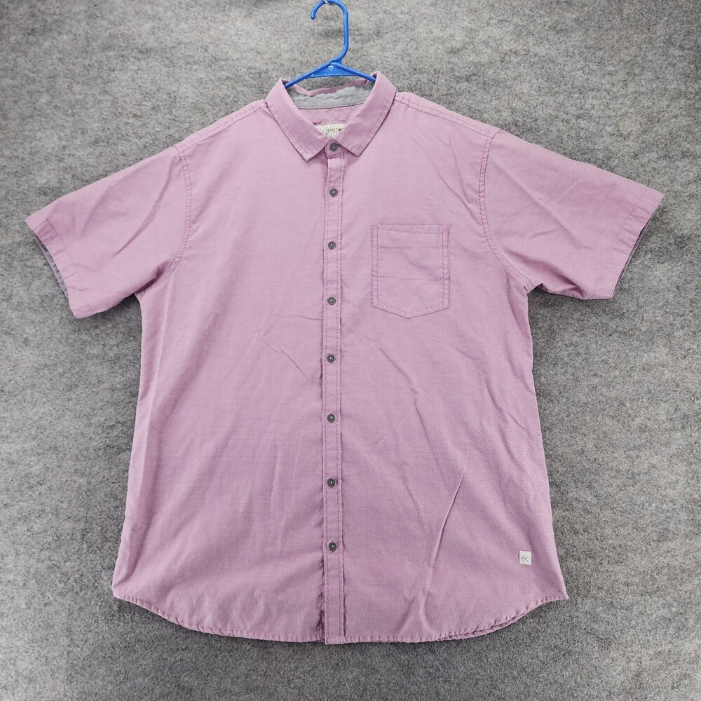 Buckle Depart West Shirt Mens XL Button Up Short Sleeve Purple
